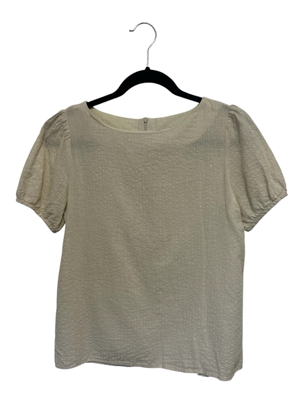 Slowand Cream Textured Puff Sleeve Blouse